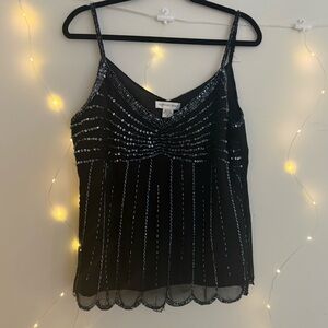 Newport News Black Sequin Camisole